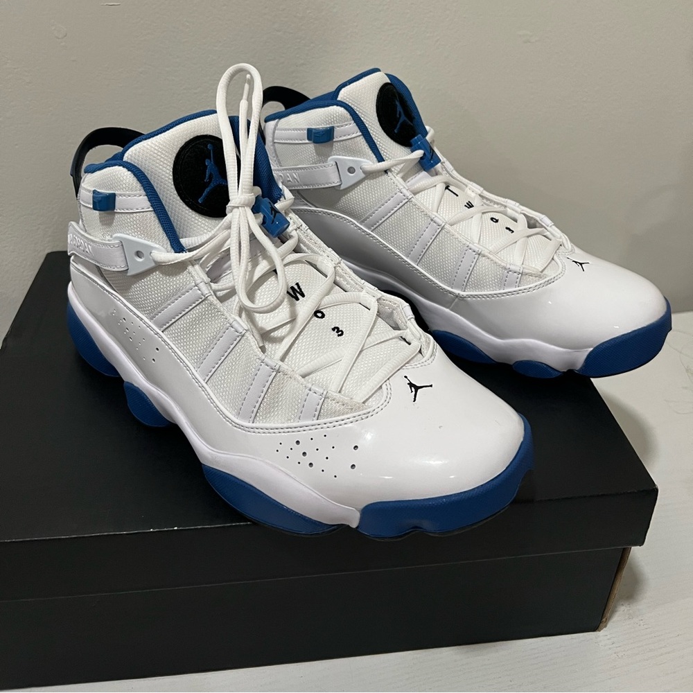 Jordan 6 Rings 322992-114 White Marina Blue Men's Size 10